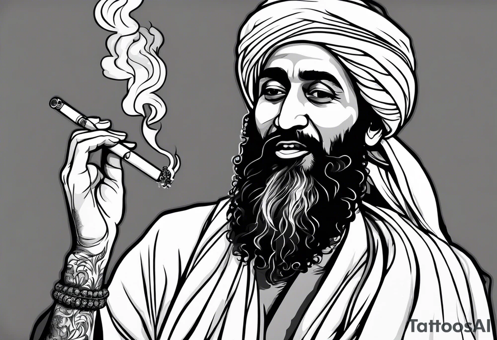 osama bin laden smoking cigarette tattoo idea