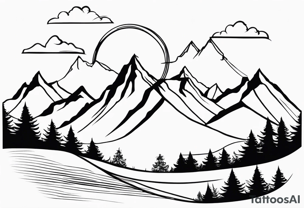 , mountains, food, music, dance tattoo idea