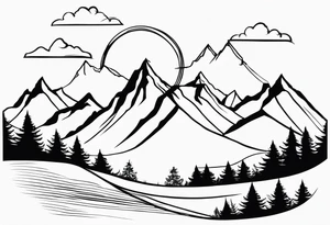 , mountains, food, music, dance tattoo idea