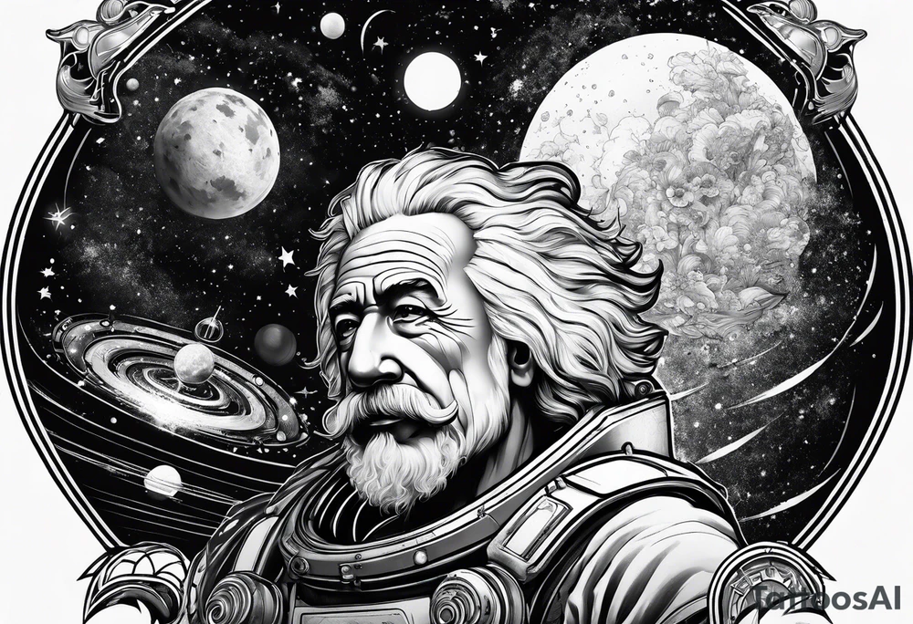 spartan, outer space, einstein, sleeve tattoo idea spartan, outer space, einstein, sleeve tattoo idea