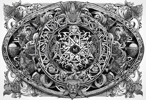 gods of Scandinavian mythology and runes tattoo idea