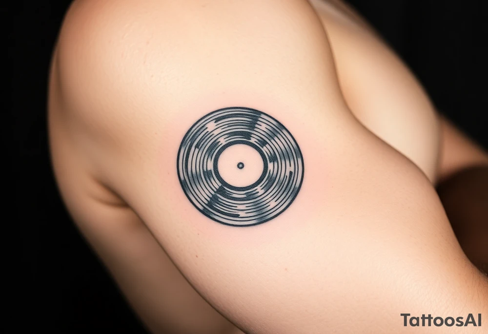 vinyl records as an expression of love for house music tattoo idea