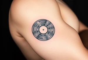 vinyl records as an expression of love for house music tattoo idea