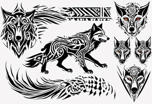 Wolf sleeve tattoo idea