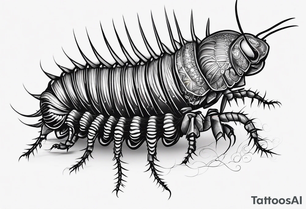 Centipede with long legs tattoo idea
