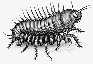 Centipede with long legs tattoo idea