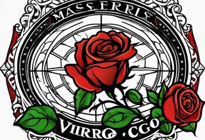 basketball , roses , virgo logo , est 2005 tattoo idea