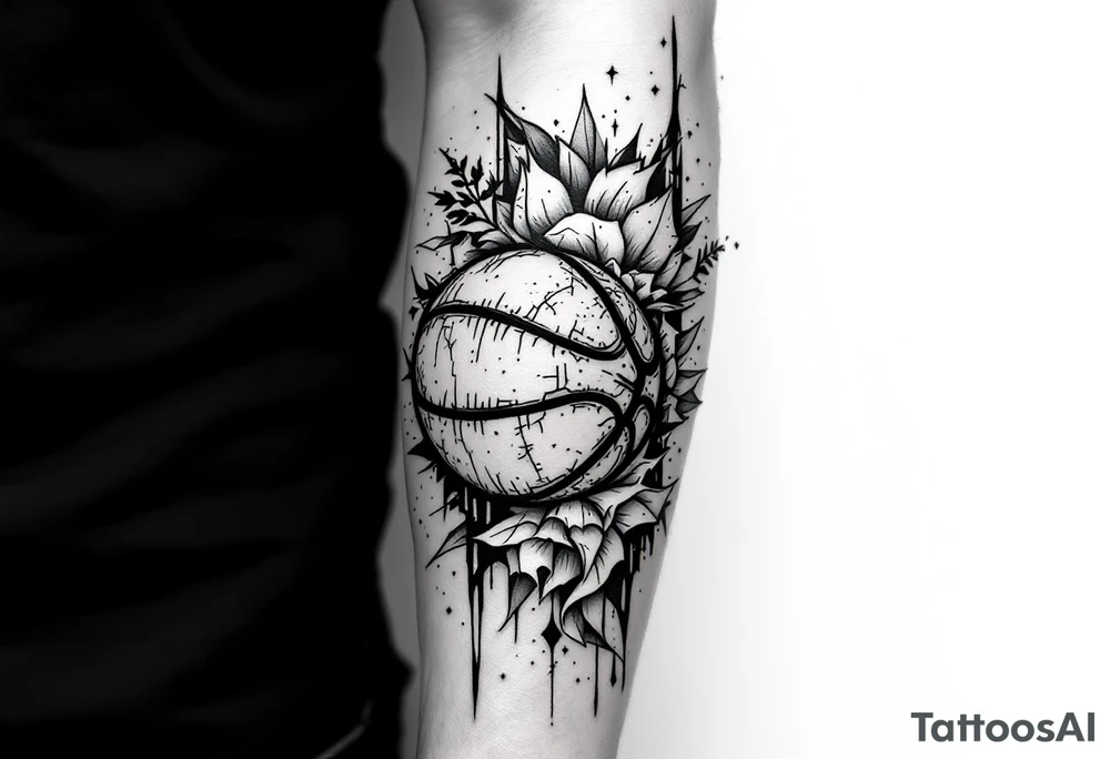 Chosen 1 kaw with basketball with rode on forarm tattoo idea