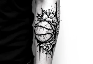 Chosen 1 kaw with basketball with rode on forarm tattoo idea