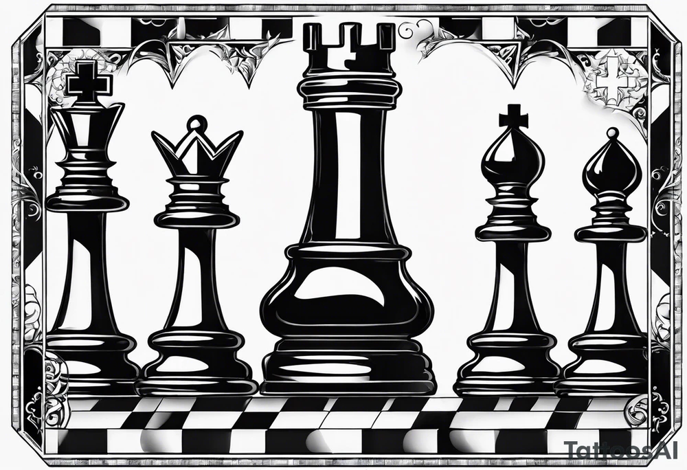 Chess board in the shape of a cross tattoo idea