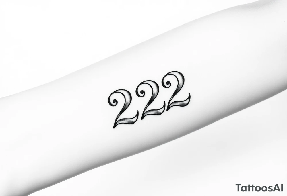 Number 222 tattoo idea