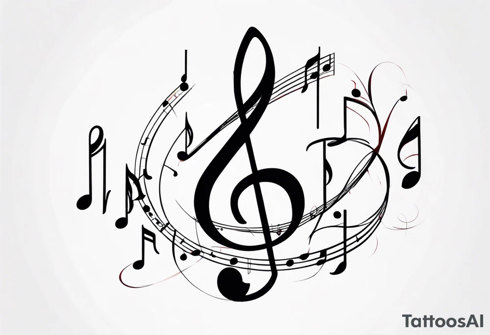 Musical notes incorporating the letters R and L tattoo idea Musical notes incorporating the letters R and L tattoo idea