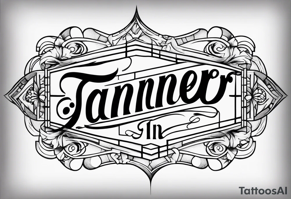Tattoo that says tanner in script writing tattoo idea