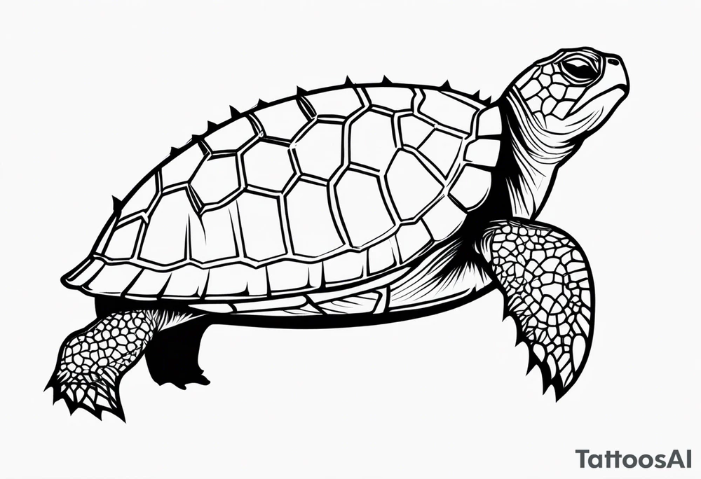outline of a turtle with spikes on its shell tattoo idea outline of a turtle with spikes on its shell tattoo idea