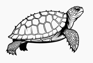 outline of a turtle with spikes on its shell tattoo idea