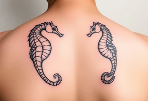 His and hers sea horses tattoo idea