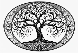 Tree of life in a circle tattoo idea