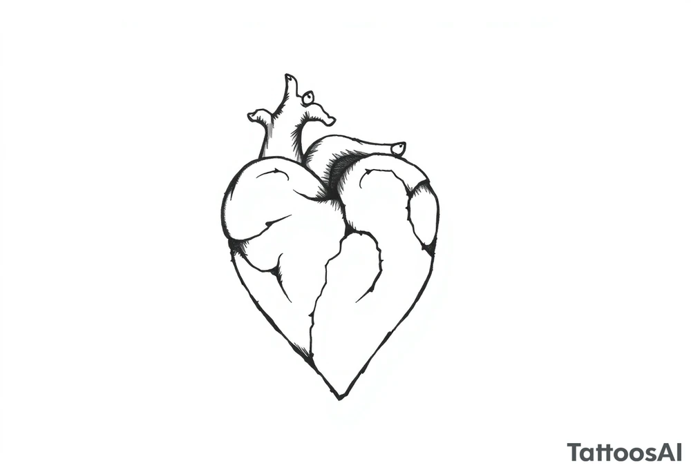 Heart and moon combination tattoo idea
