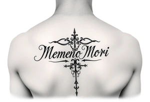 I want a writing tattoo with memento mori to make it on the upper part of the palm, tattoo idea