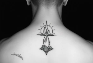 Surviving to living, ashes, flame, sunrise tattoo idea