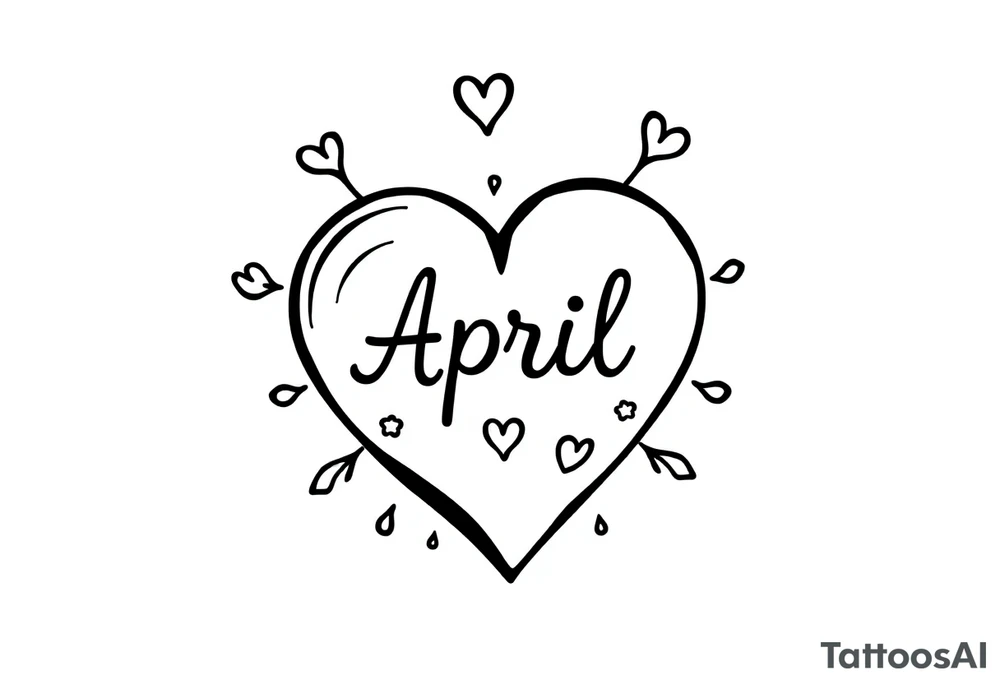 April heart tattoo idea