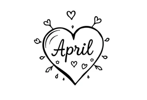 April heart tattoo idea