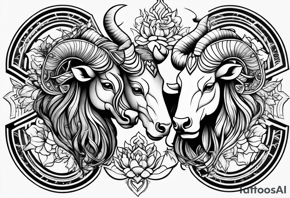 Gemini and taurus symbols intertwined tattoo idea
