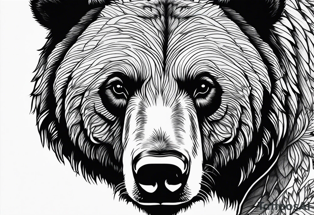 Grizzly bear full body tattoo idea