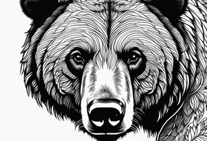Grizzly bear full body tattoo idea