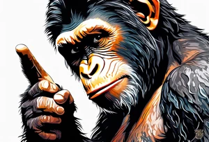 Caesar from the movie planet of the apes tattoo idea