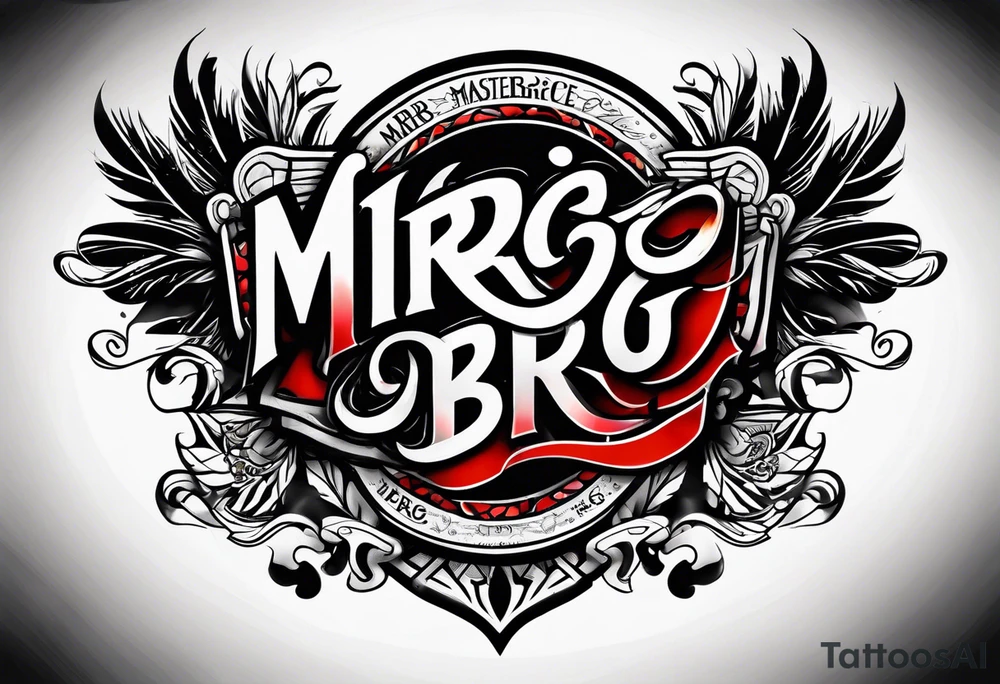 logo-type tattoo word "MRBG" tattoo idea