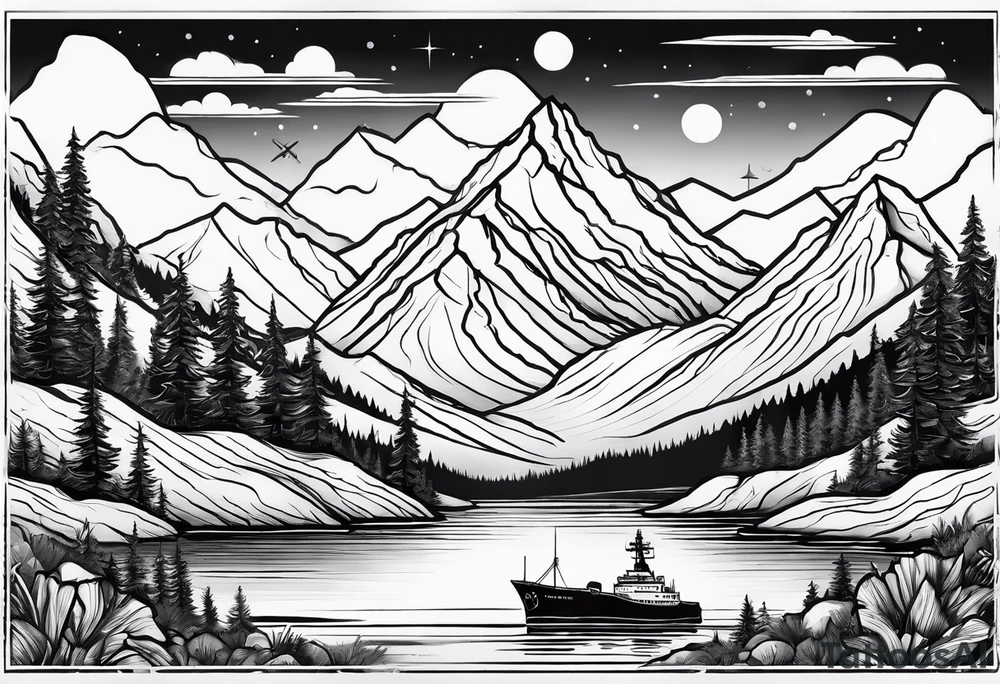 small colorado mountains and a small navy ship tattoo idea small colorado mountains and a small navy ship tattoo idea