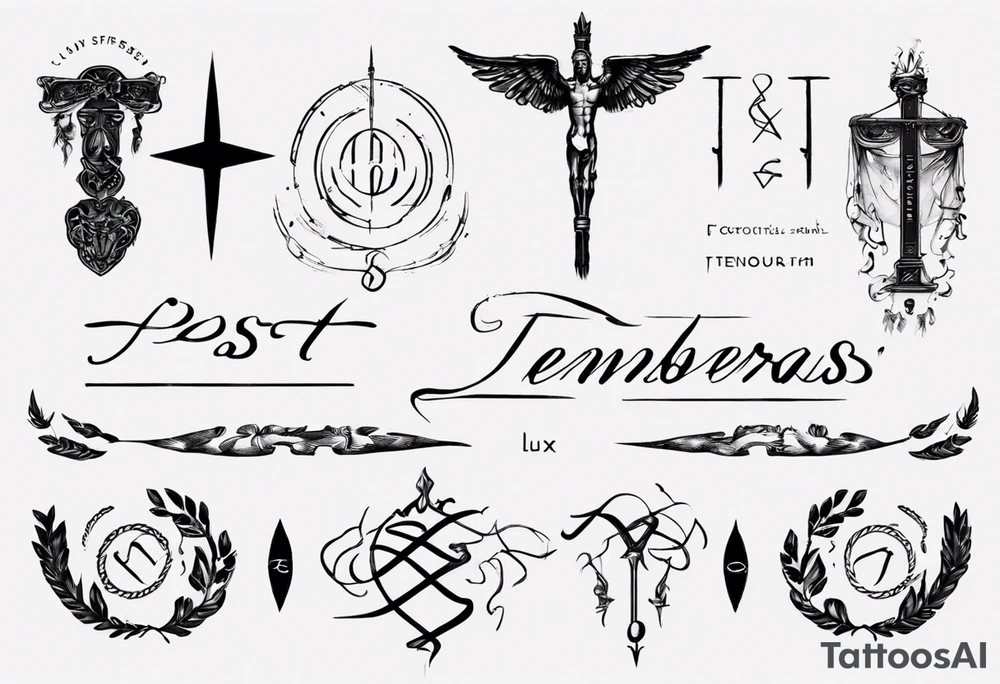 post tenebras lux roman script tattoo idea