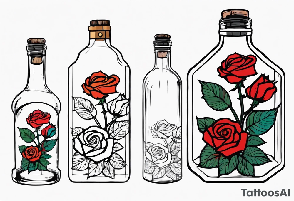 Rose 
Meer 
Flasche 
Dornen 
Seil
Kerze tattoo idea