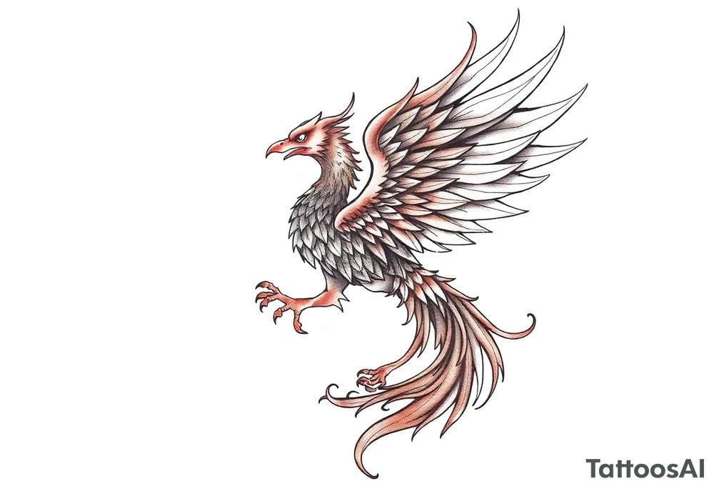 Powerful Phoenix rising tattoo idea