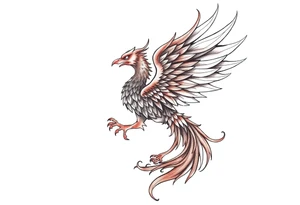 Powerful Phoenix rising tattoo idea