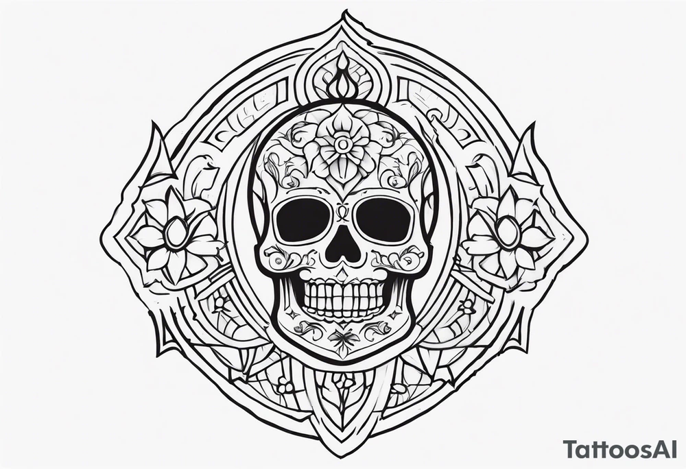 Santa Muerte sigil tattoo idea