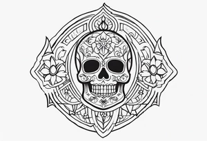 Santa Muerte sigil tattoo idea