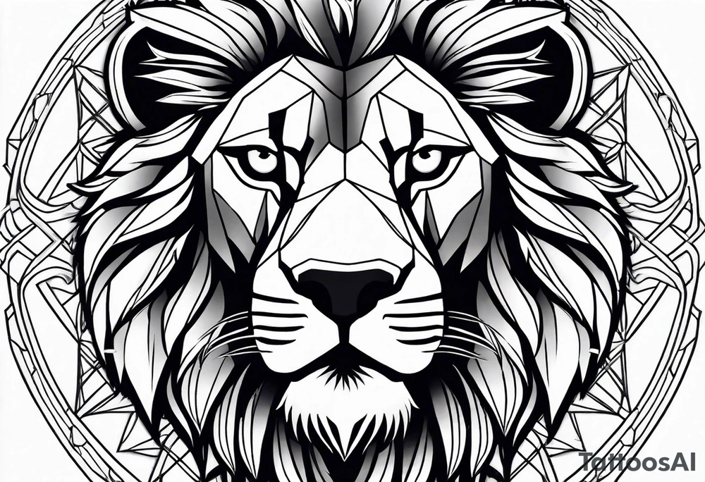 powerful majestic lion tattoo idea