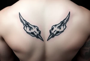 Dwa identyczne kruki pomiędzy koroną tattoo idea