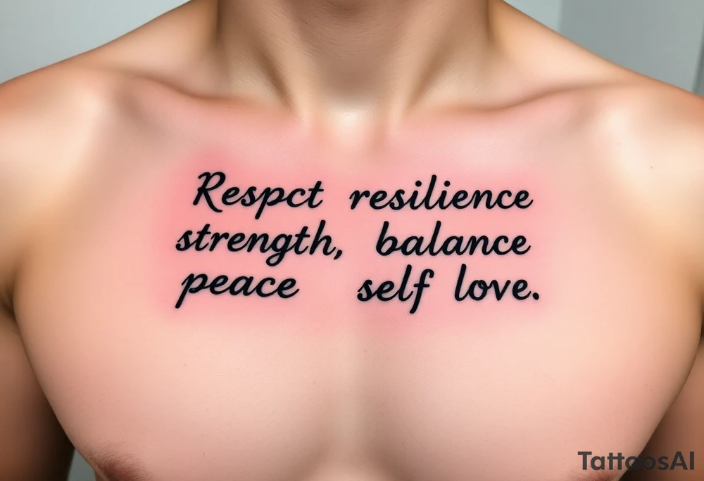 Respect resilience strength balance peace self love tattoo idea