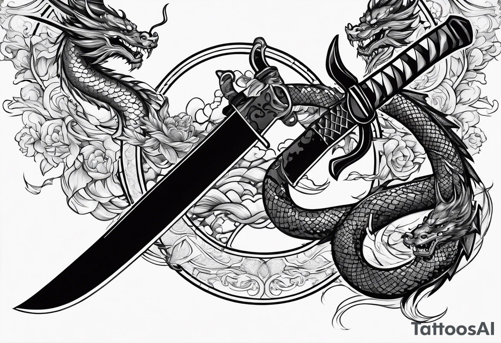 katana with dragon tattoo idea