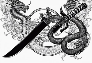 katana with dragon tattoo idea