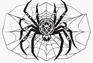 a psychedelic spider tattoo idea