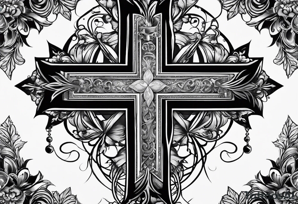 Cross in the middle of the cross is written I love you jenny tattoo idea