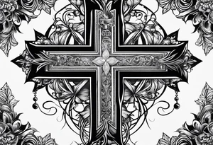 Cross in the middle of the cross is written I love you jenny tattoo idea