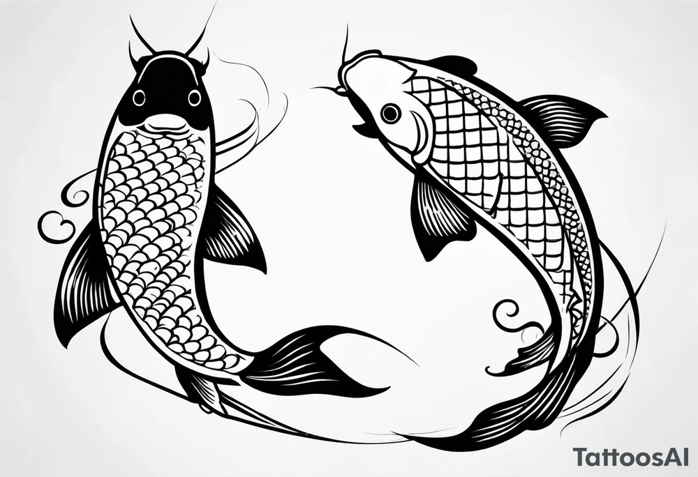2 koi fishes tattoo idea