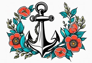 anchor

vintage tattoo style old school traditional bold color simple with flowers surrounded tattoo idea