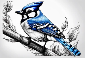 Majestic bluejay tattoo idea