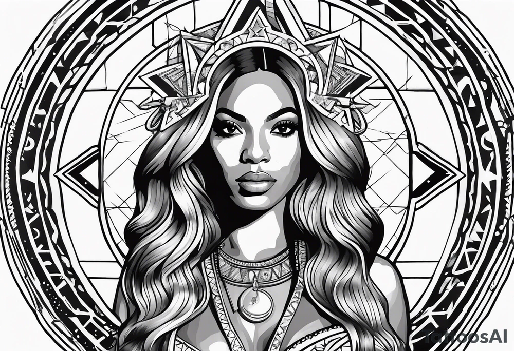 Beyoncé as the Libra zodiac sign in the stars tattoo idea